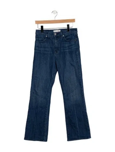 Pre-owned Nili Lotan High-rise Flared Jeans In Blue
