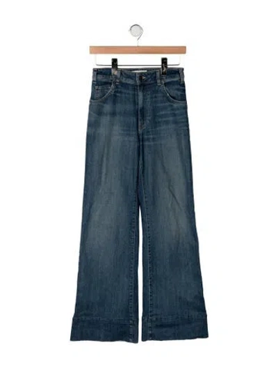 Pre-owned Nili Lotan High-rise Flared Jeans In Blue