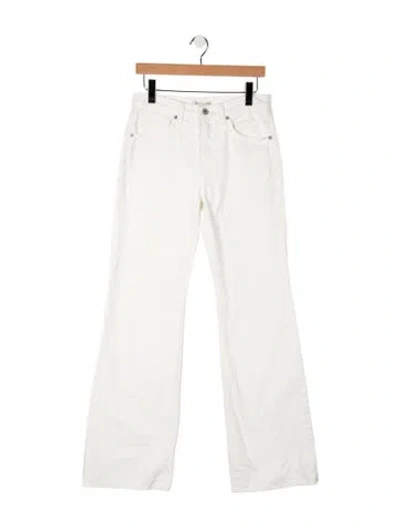 Pre-owned Nili Lotan High-rise Flared Jeans In White