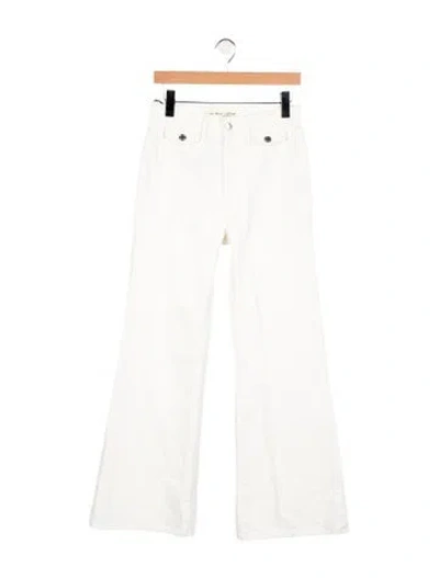 Pre-owned Nili Lotan High-rise Flared Jeans In White