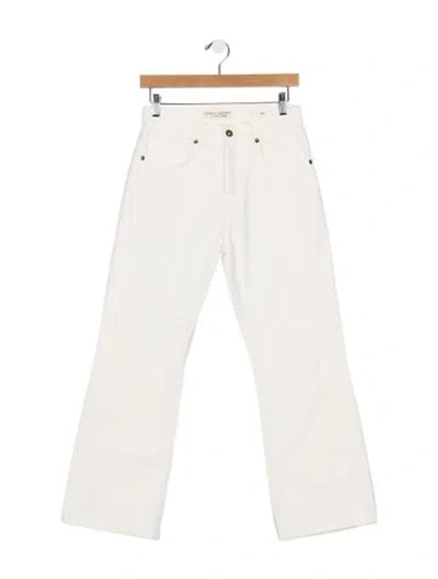 Pre-owned Nili Lotan High-rise Flared Jeans In White