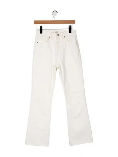 Pre-owned Nili Lotan High-rise Flared Jeans In White