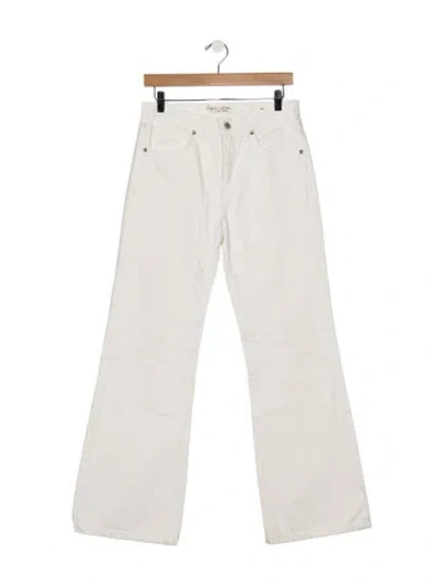 Pre-owned Nili Lotan High-rise Flared Jeans In White