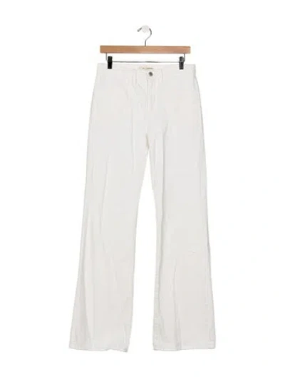 Pre-owned Nili Lotan High-rise Flared Jeans In White