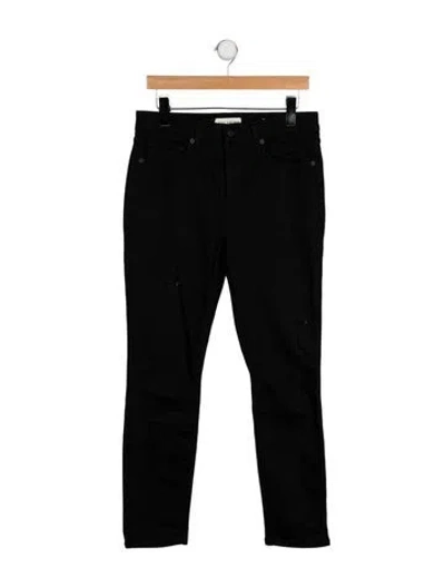 Pre-owned Nili Lotan High-rise Straight Leg Jeans In Black