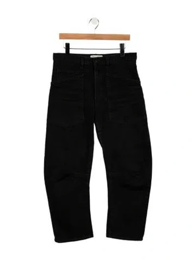 Pre-owned Nili Lotan High-rise Straight Leg Jeans In Black