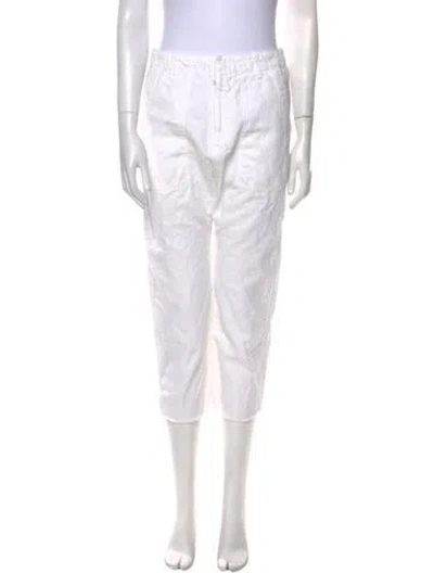 Pre-owned Nili Lotan High-rise Straight Leg Jeans In White