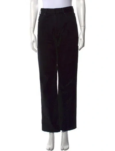 Pre-owned Nili Lotan High-rise Wide Leg Jeans In Black
