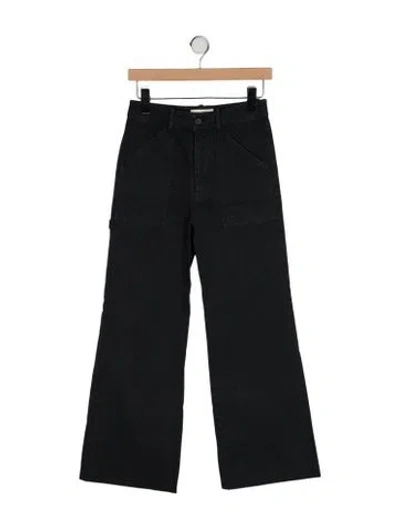 Pre-owned Nili Lotan High-rise Wide Leg Jeans In Black