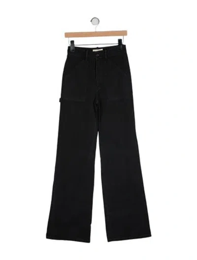 Pre-owned Nili Lotan High-rise Wide Leg Jeans In Black