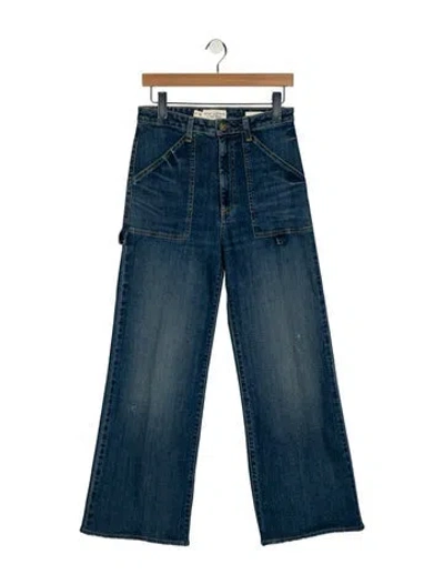 Pre-owned Nili Lotan High-rise Wide Leg Jeans In Blue