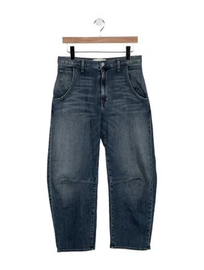 Pre-owned Nili Lotan High-rise Wide Leg Jeans In Blue