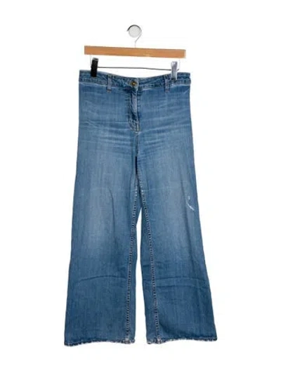 Pre-owned Nili Lotan High-rise Wide Leg Jeans In Blue