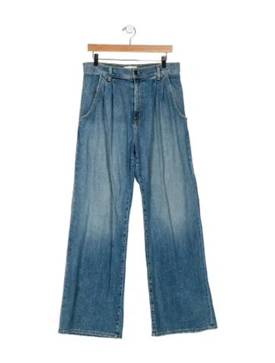 Pre-owned Nili Lotan High-rise Wide Leg Jeans In Blue