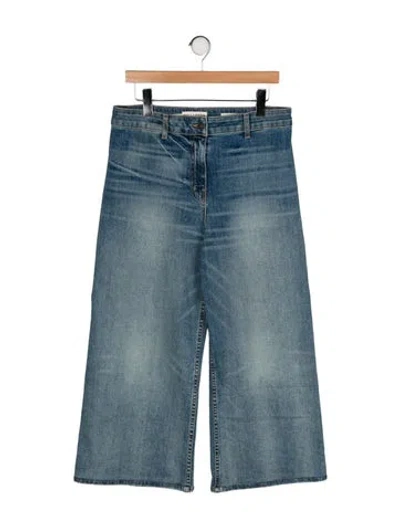 Pre-owned Nili Lotan High-rise Wide Leg Jeans In Blue