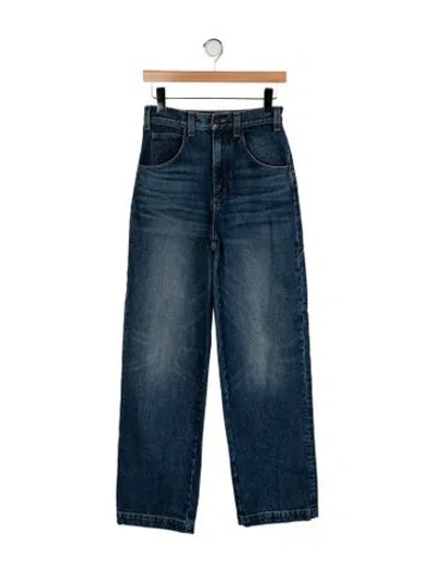 Pre-owned Nili Lotan High-rise Wide Leg Jeans In Blue