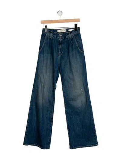 Pre-owned Nili Lotan High-rise Wide Leg Jeans In Blue
