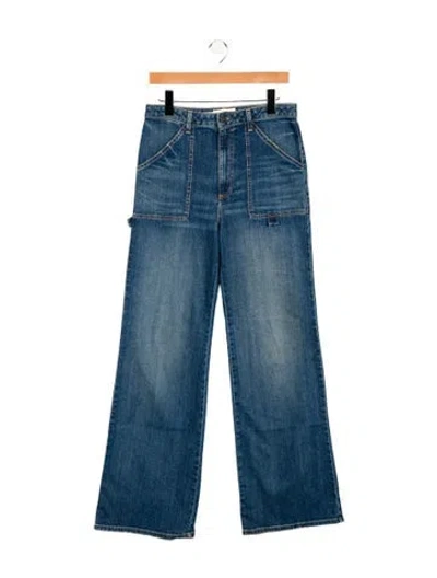 Pre-owned Nili Lotan High-rise Wide Leg Jeans In Blue