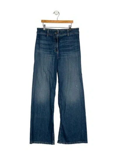 Pre-owned Nili Lotan High-rise Wide Leg Jeans In Blue
