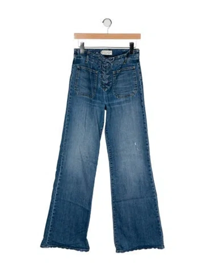 Pre-owned Nili Lotan High-rise Wide Leg Jeans In Blue
