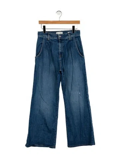 Pre-owned Nili Lotan High-rise Wide Leg Jeans In Blue