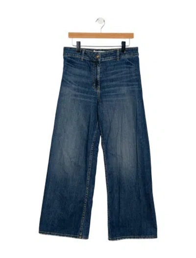 Pre-owned Nili Lotan High-rise Wide Leg Jeans In Blue