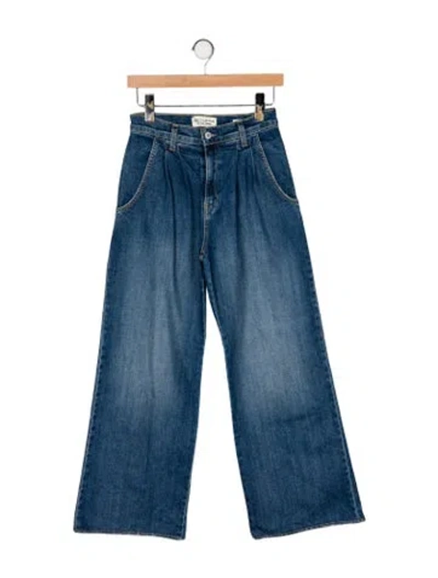 Pre-owned Nili Lotan High-rise Wide Leg Jeans In Blue