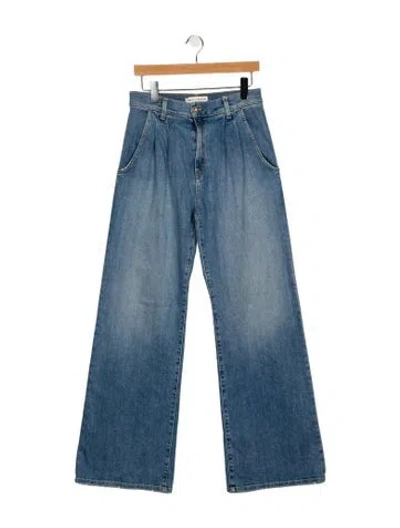 Pre-owned Nili Lotan High-rise Wide Leg Jeans In Blue