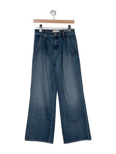 Pre-owned Nili Lotan High-rise Wide Leg Jeans In Blue