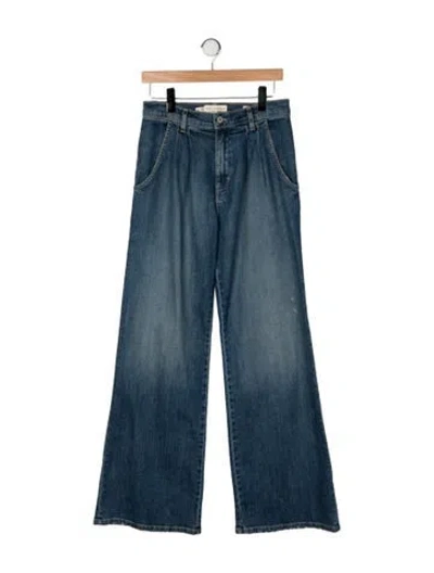 Pre-owned Nili Lotan High-rise Wide Leg Jeans In Blue