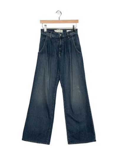 Pre-owned Nili Lotan High-rise Wide Leg Jeans In Blue