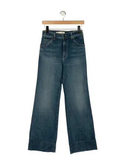 Pre-owned Nili Lotan High-rise Wide Leg Jeans In Blue