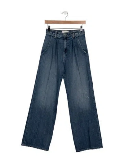 Pre-owned Nili Lotan High-rise Wide Leg Jeans In Blue