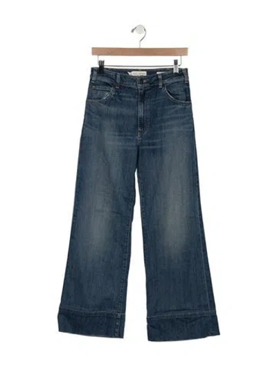 Pre-owned Nili Lotan High-rise Wide Leg Jeans In Blue