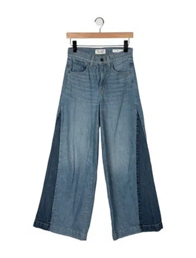 Pre-owned Nili Lotan High-rise Wide Leg Jeans In Blue