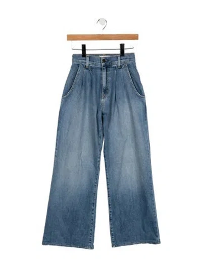 Pre-owned Nili Lotan High-rise Wide Leg Jeans In Blue