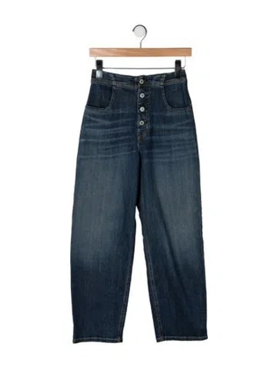 Pre-owned Nili Lotan High-rise Wide Leg Jeans In Blue