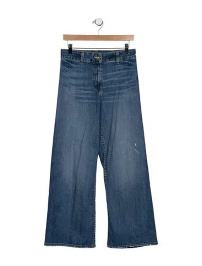 Pre-owned Nili Lotan High-rise Wide Leg Jeans In Blue
