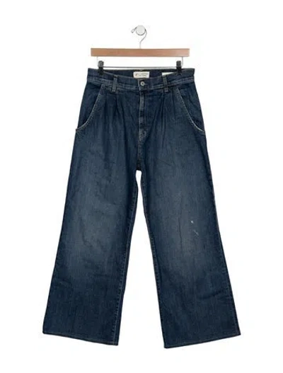 Pre-owned Nili Lotan High-rise Wide Leg Jeans In Blue