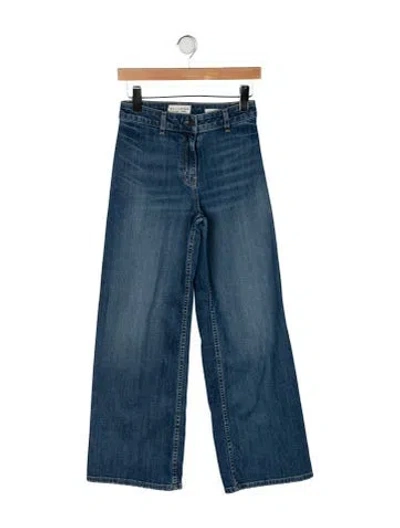 Pre-owned Nili Lotan High-rise Wide Leg Jeans In Blue