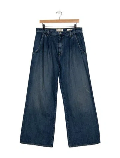 Pre-owned Nili Lotan High-rise Wide Leg Jeans In Blue