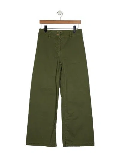 Pre-owned Nili Lotan High-rise Wide Leg Jeans In Green