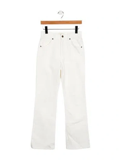 Pre-owned Nili Lotan High-rise Wide Leg Jeans In White