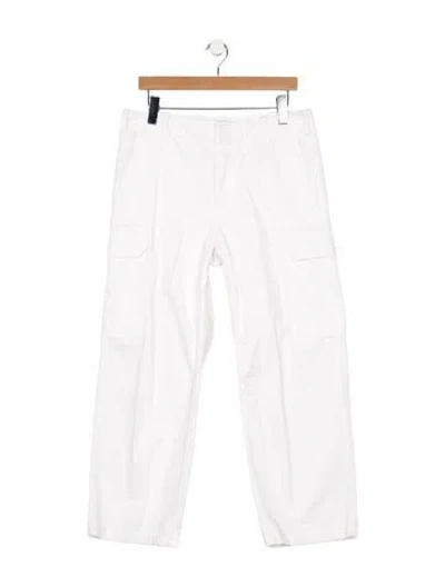 Pre-owned Nili Lotan High-rise Wide Leg Jeans In White