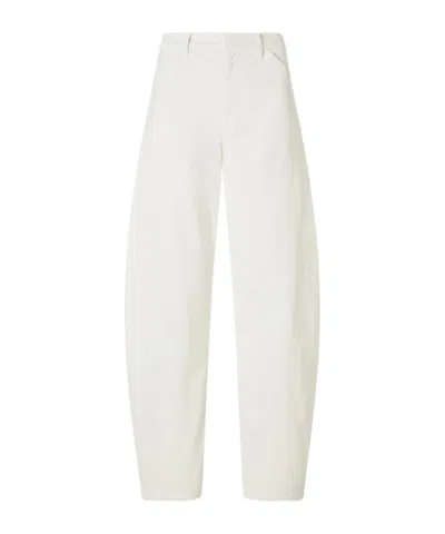 Nili Lotan Tribeca Cotton-blend Tapered Pants In White