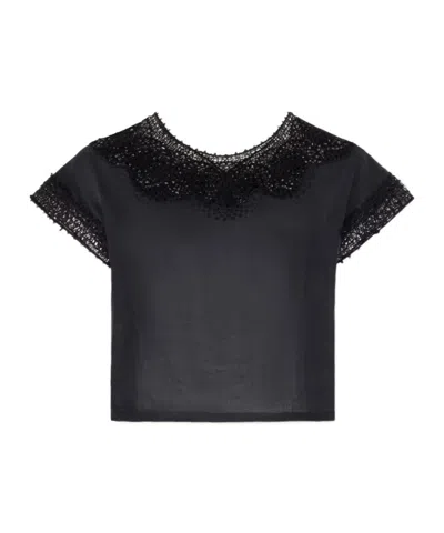Nili Lotan Hollow-out Decorative Top In Black