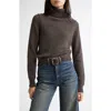 Nili Lotan Hollyn Cashmere Turtleneck Sweater In Dark Umber Melange
