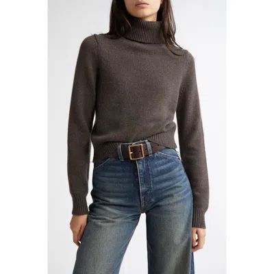 Nili Lotan Hollyn Cashmere Turtleneck Sweater In Dark Umber Melange