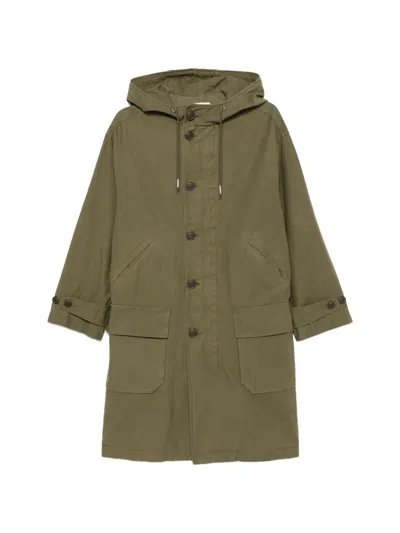 Nili Lotan Hooded Button-up Parka Coat In Green
