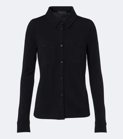 Nili Lotan Ibra Wool Shirt In Black